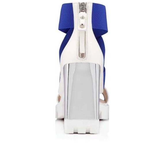 Christian Louboutin Patrouiagoma 100 Blue Strap Sandal Block Heel Pump 40.5 - Picture 10 of 12